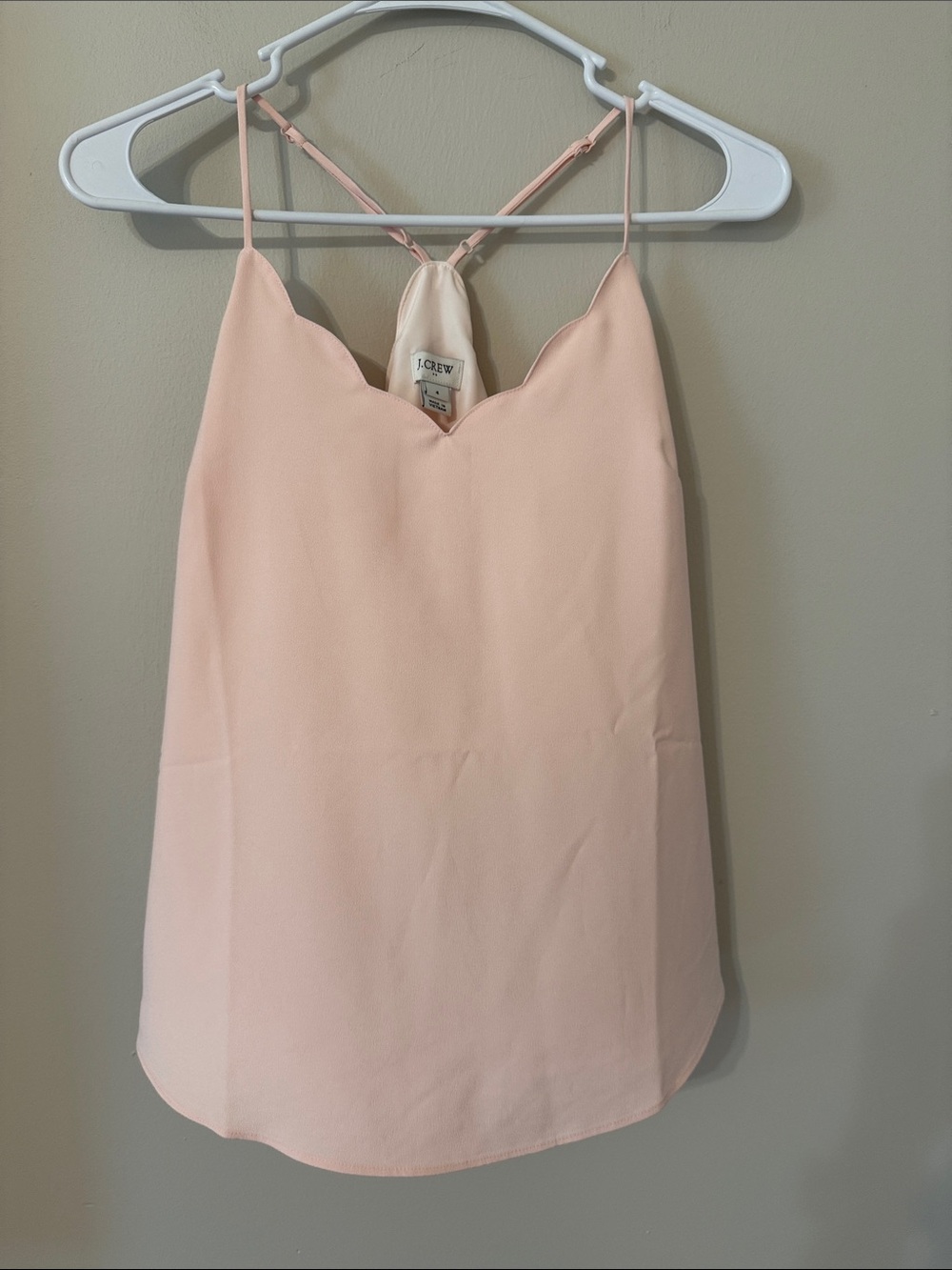 J. Crew Scallop V-Neck Camisole in Light Blush NWOT